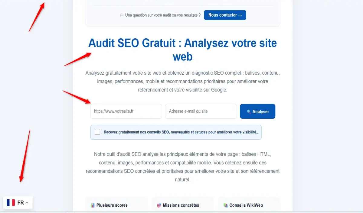 Aperçu du site WikiWeb Audit SEO