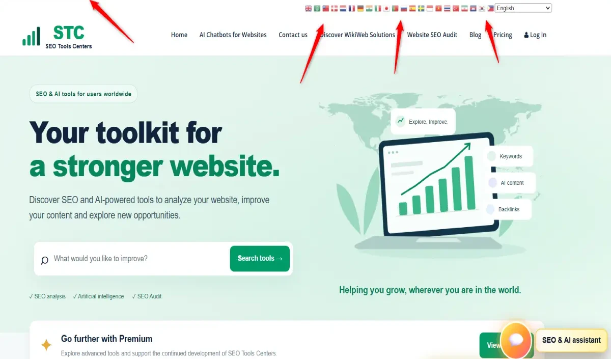 Aperçu du site SEO Tools Centers